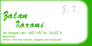 zalan koromi business card